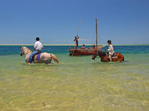 randonnée à cheval mozambique inhambane le paradis bleu